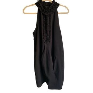 Robert Rodriguez Size 4 Black Sleeveless Halter Style Textured Mini Dress
